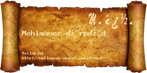 Mehlmauer Árpád névjegykártya