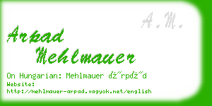 arpad mehlmauer business card